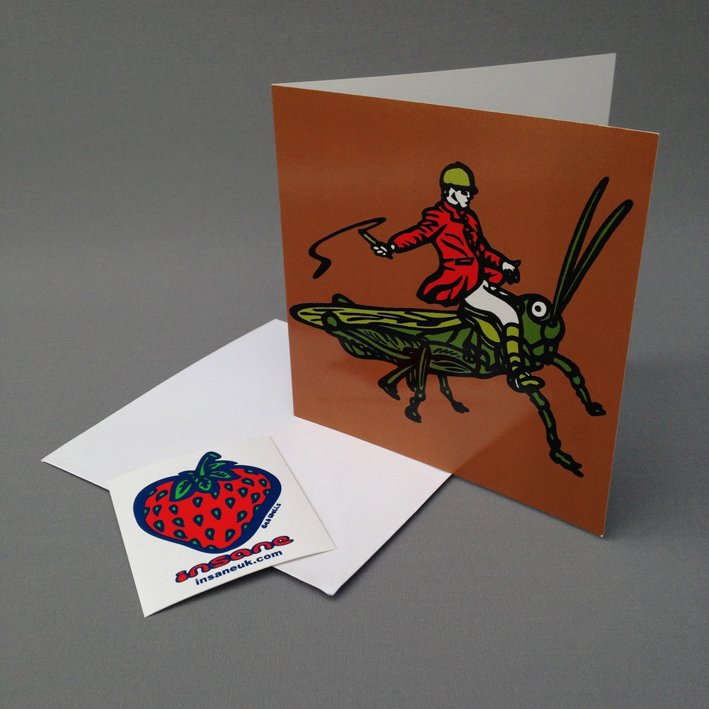 Locust Hunter Greetings Card