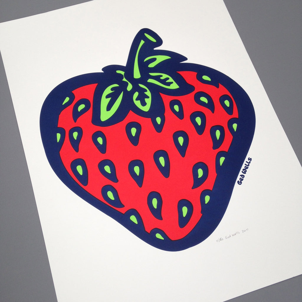 Signed Insane Strawberry Screen Print A1.