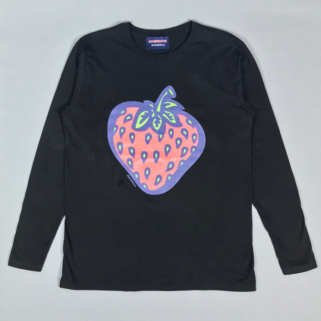 Insane Strawberry Black Long-Sleeved T-Shirt