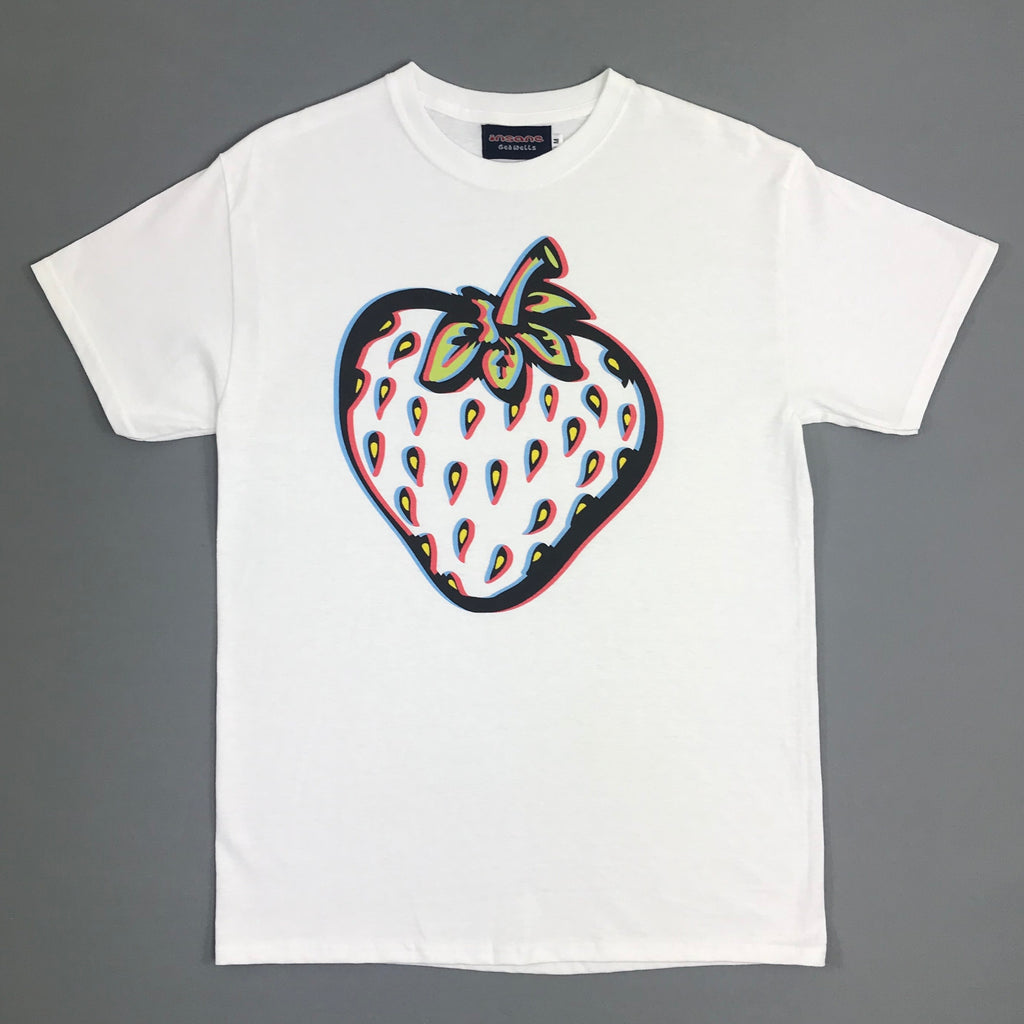 3D Insane Strawberry White T-Shirt