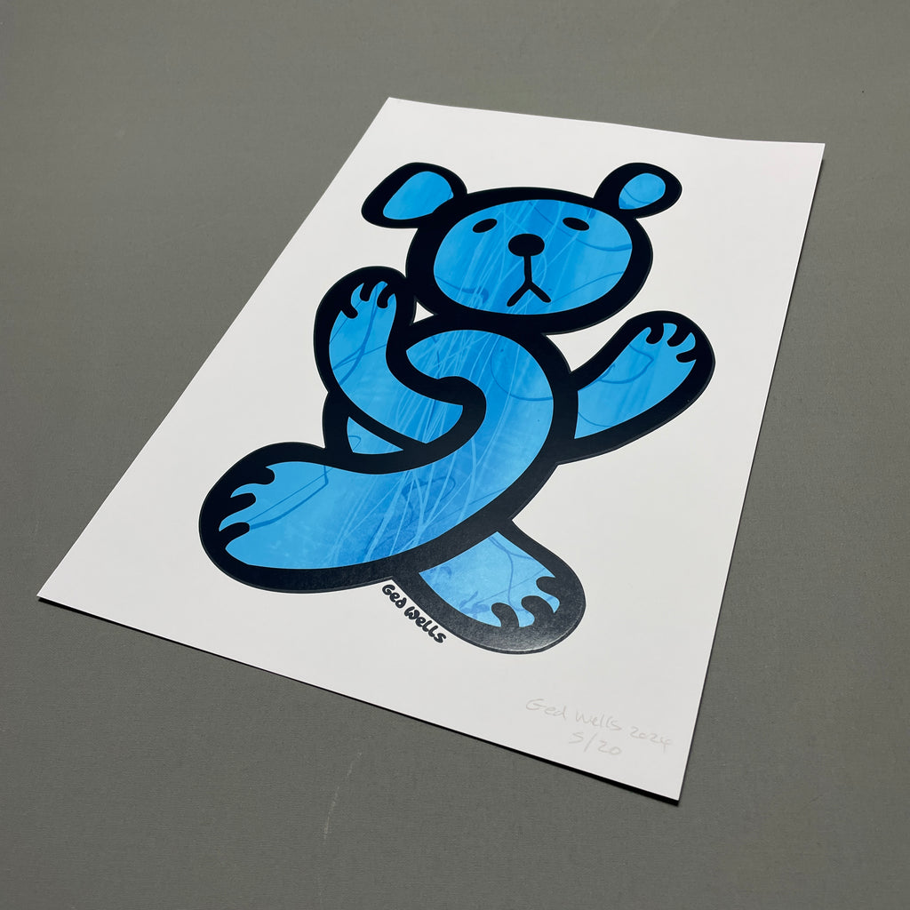 Twisted Teddy ‘Blue Lagoon’ Screen Print A3