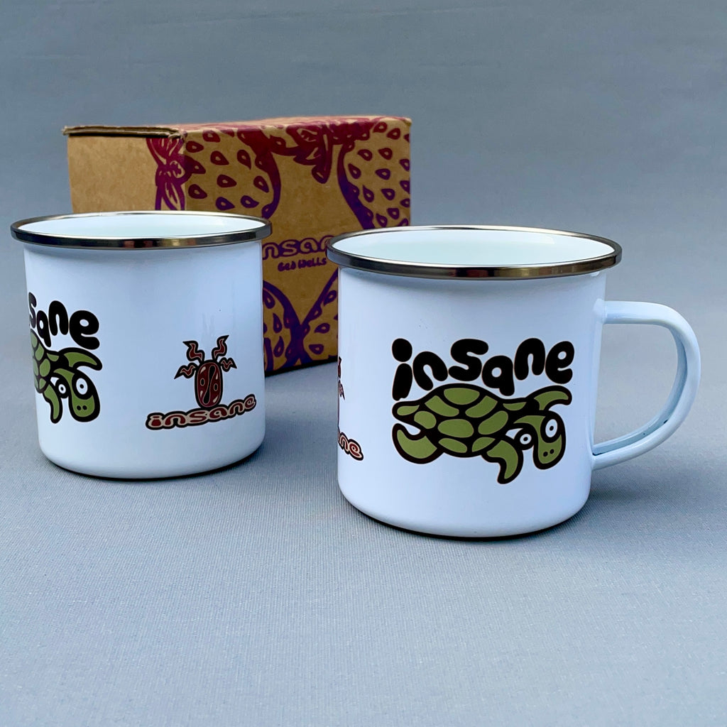 Insane Turtle enamel mug