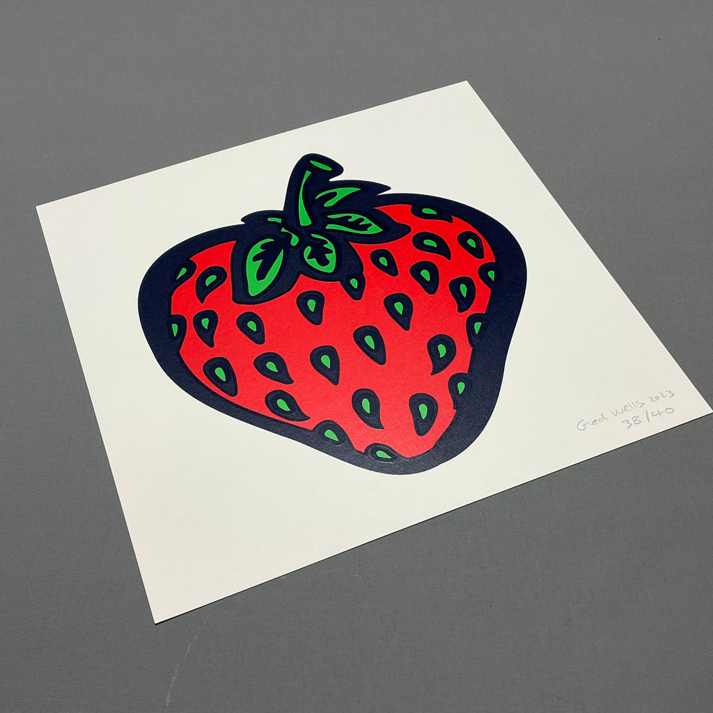 Strawberry Screen Print 31cm x 31cm