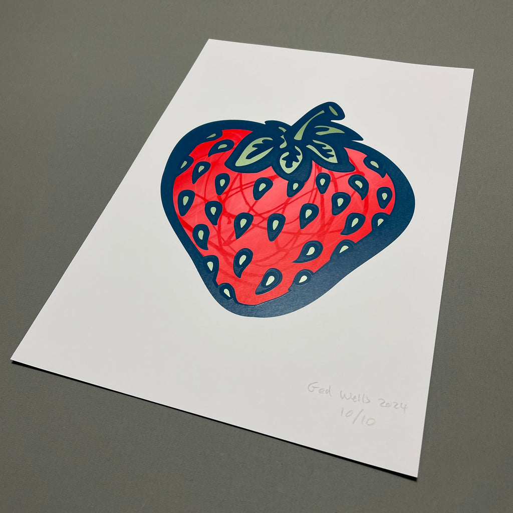 Strawberry ‘and Cream’ Screen Print A3