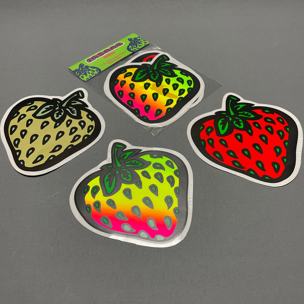 Large Insane Strawberry Sticker 3-pack