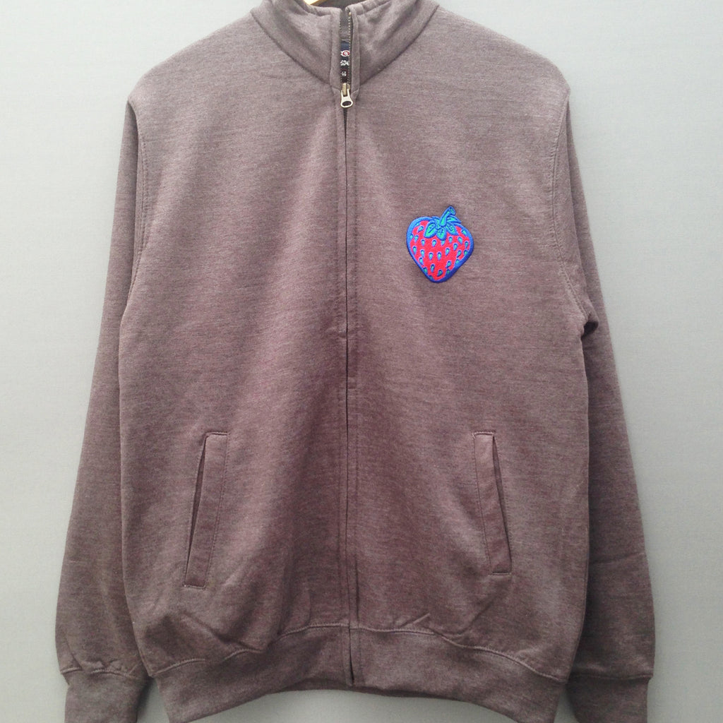 Insane Strawberry Grey Zip Crew Sweat