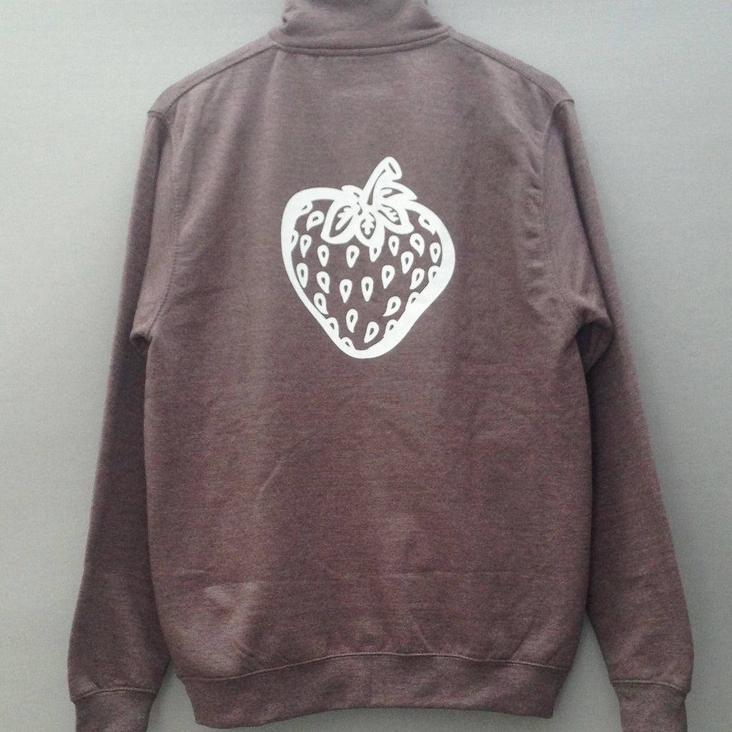 Insane Strawberry Grey Zip Crew Sweat