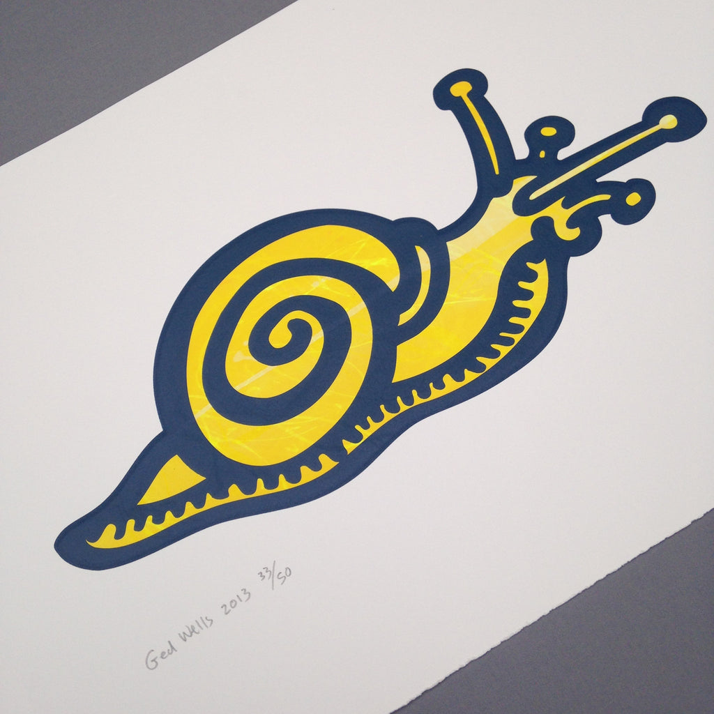 The Idler Snail Screen Print in Yellow