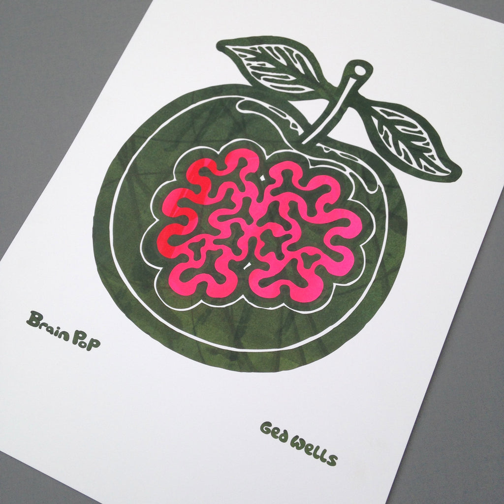 Brain Pop Apple Screen Print