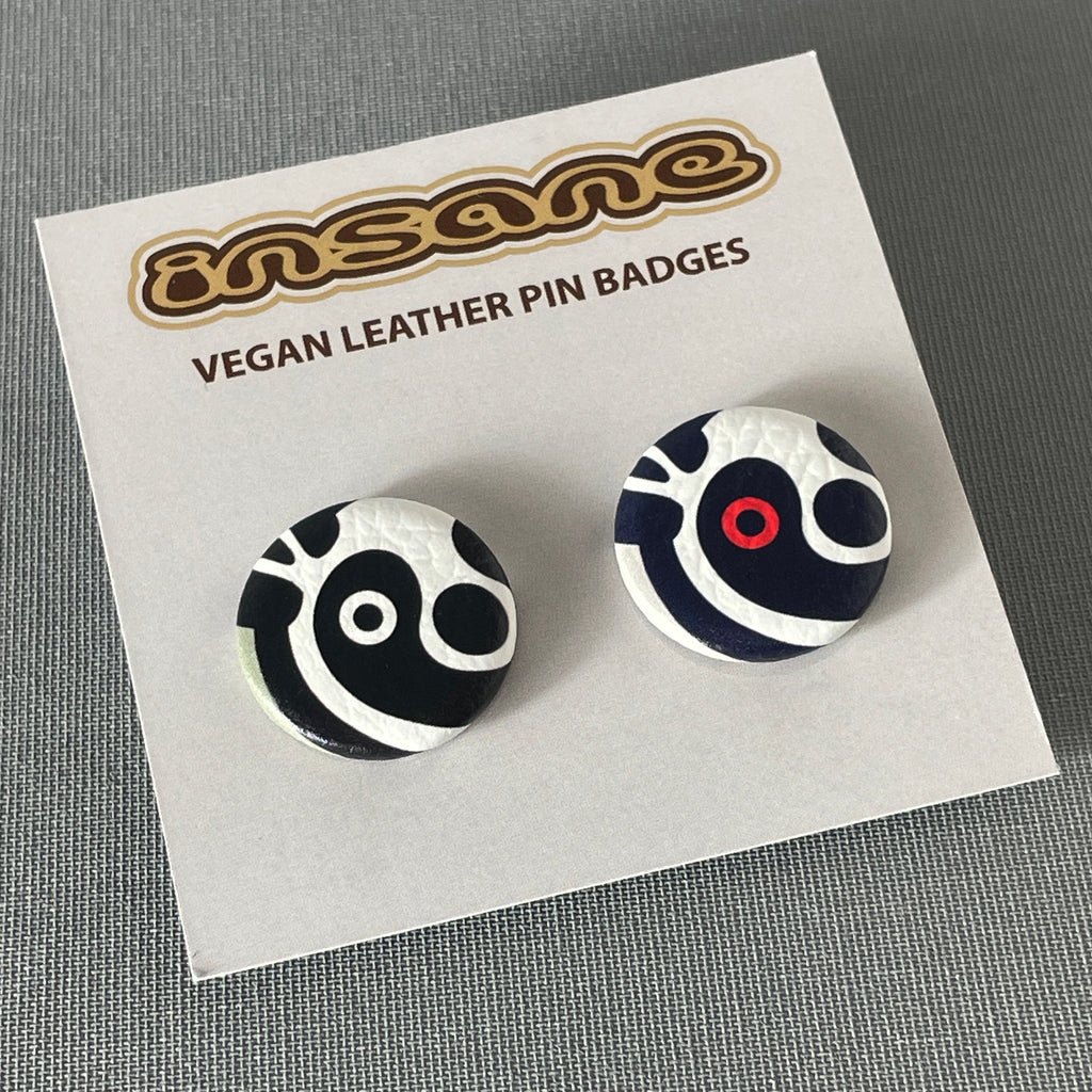 Insane Vegan Leather Pin Badges