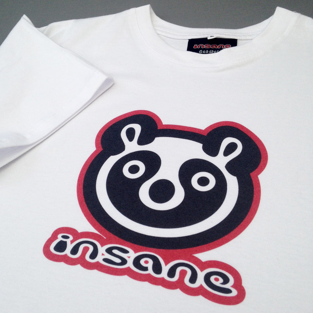 Insane Panda Head White T-Shirt
