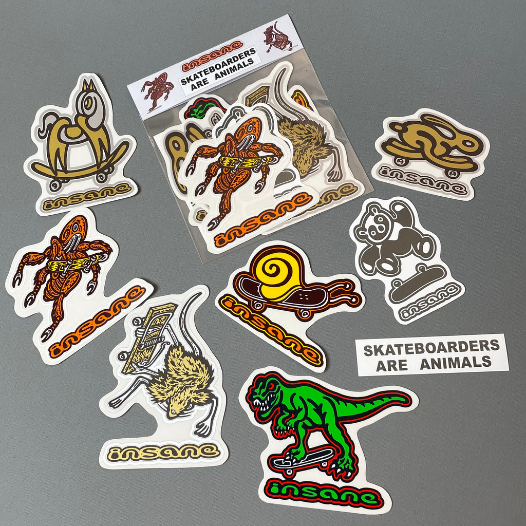 Skateboarders Are Animals Sticker Pack