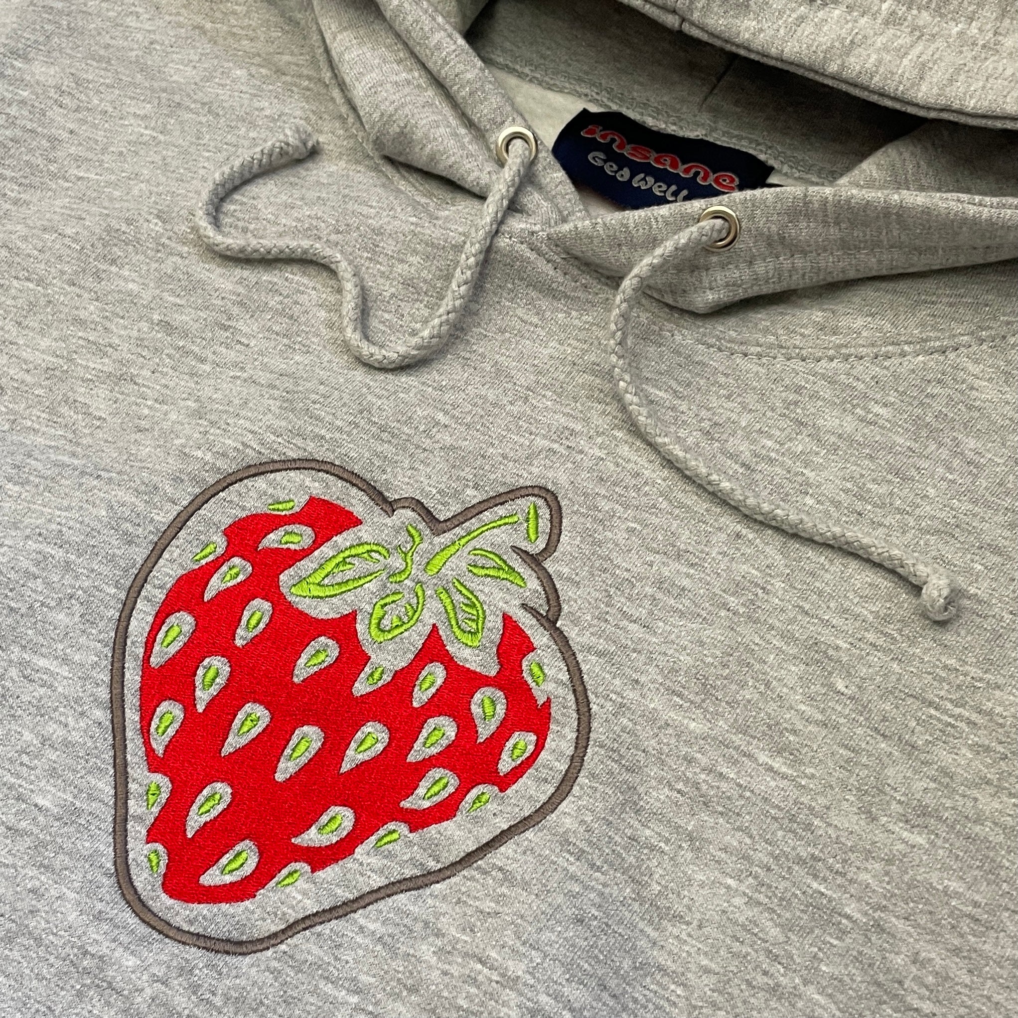 Strawberry embroidered hoodie best sale