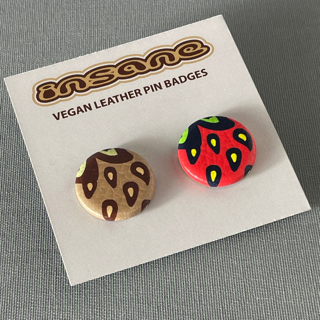 Insane Vegan Leather Pin Badges