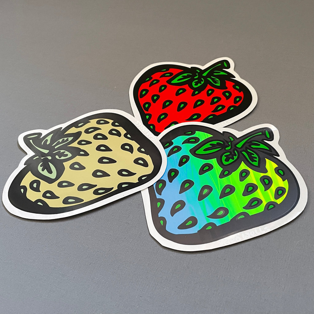 Large Insane Strawberry Sticker 3-pack