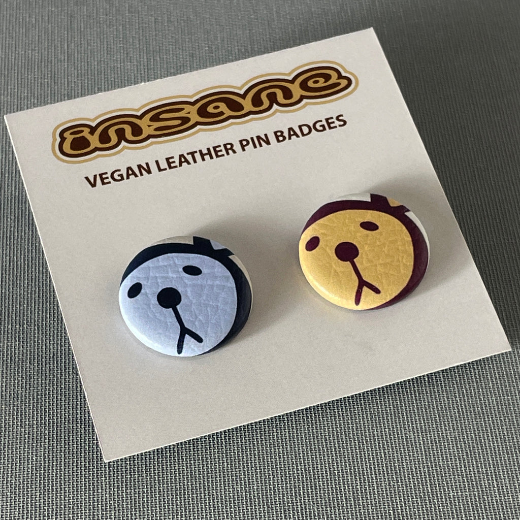 Insane Vegan Leather Pin Badges