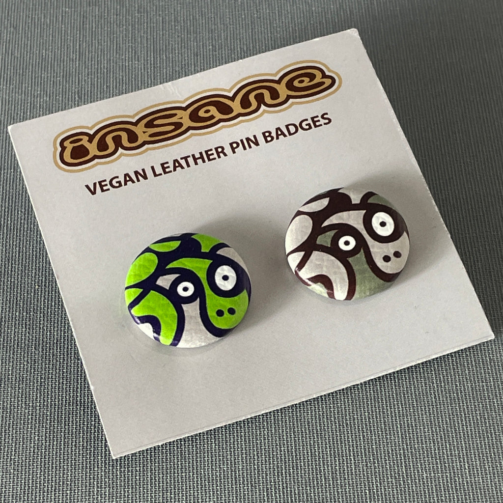 Insane Vegan Leather Pin Badges