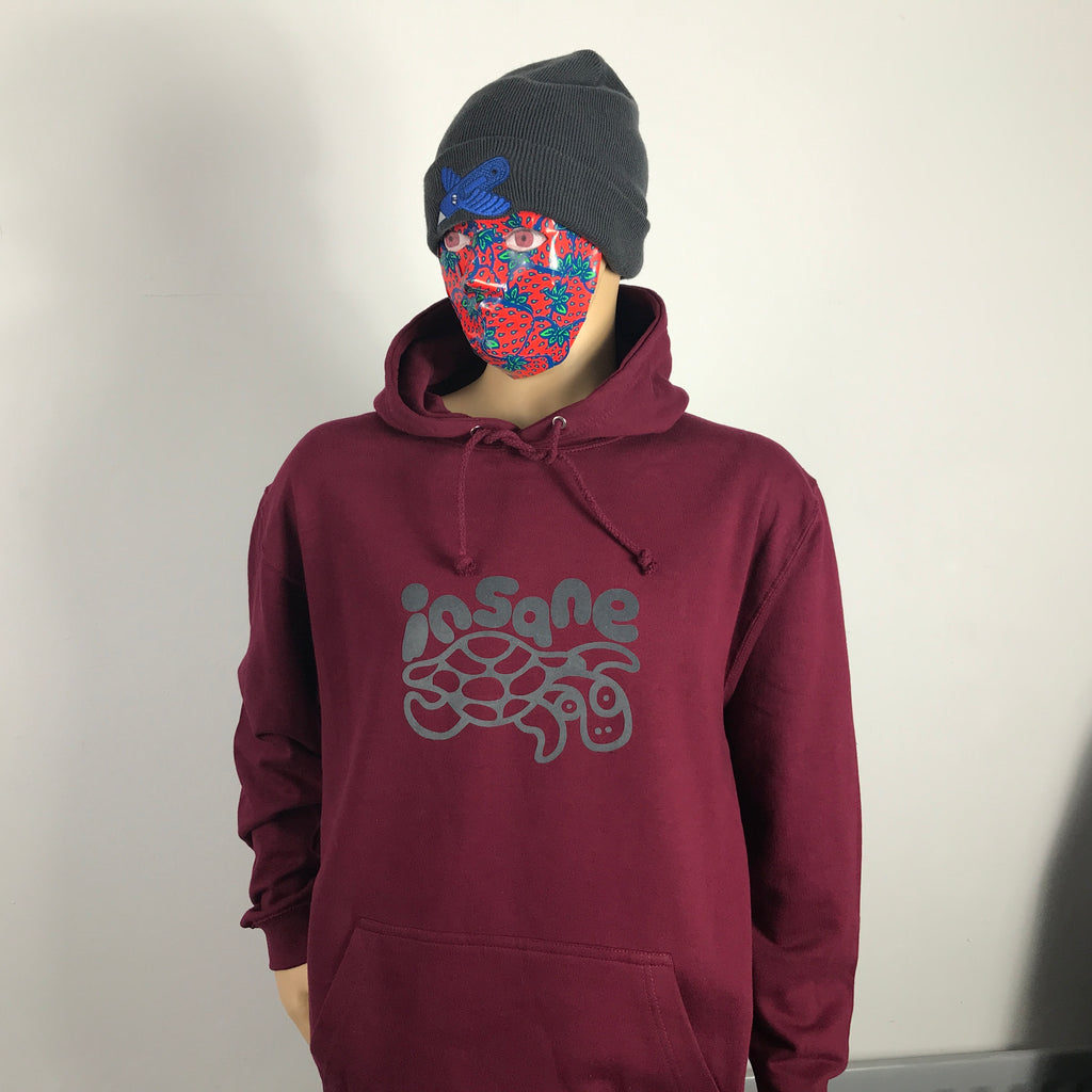 Insane Turtle Burgundy Hooded Sweat