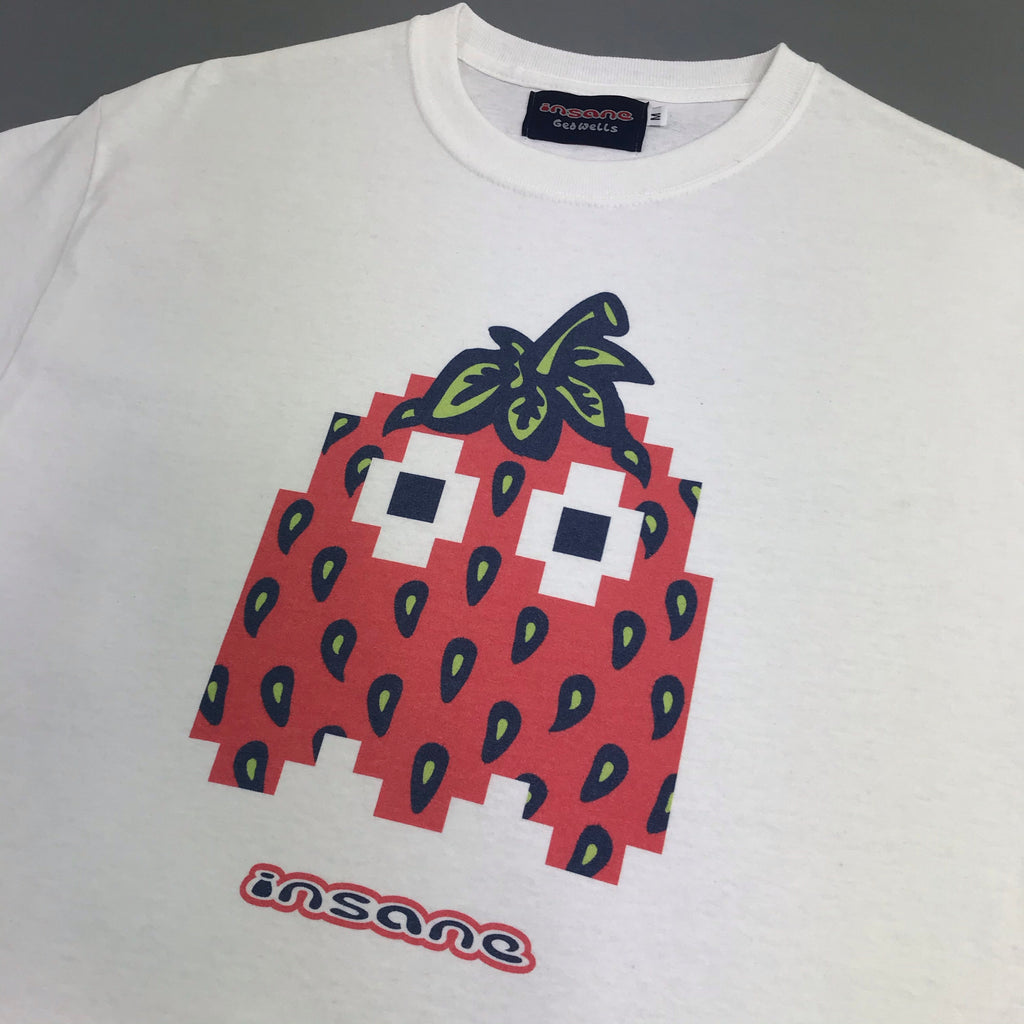 Insane Strawberry Ghost White T-Shirt.