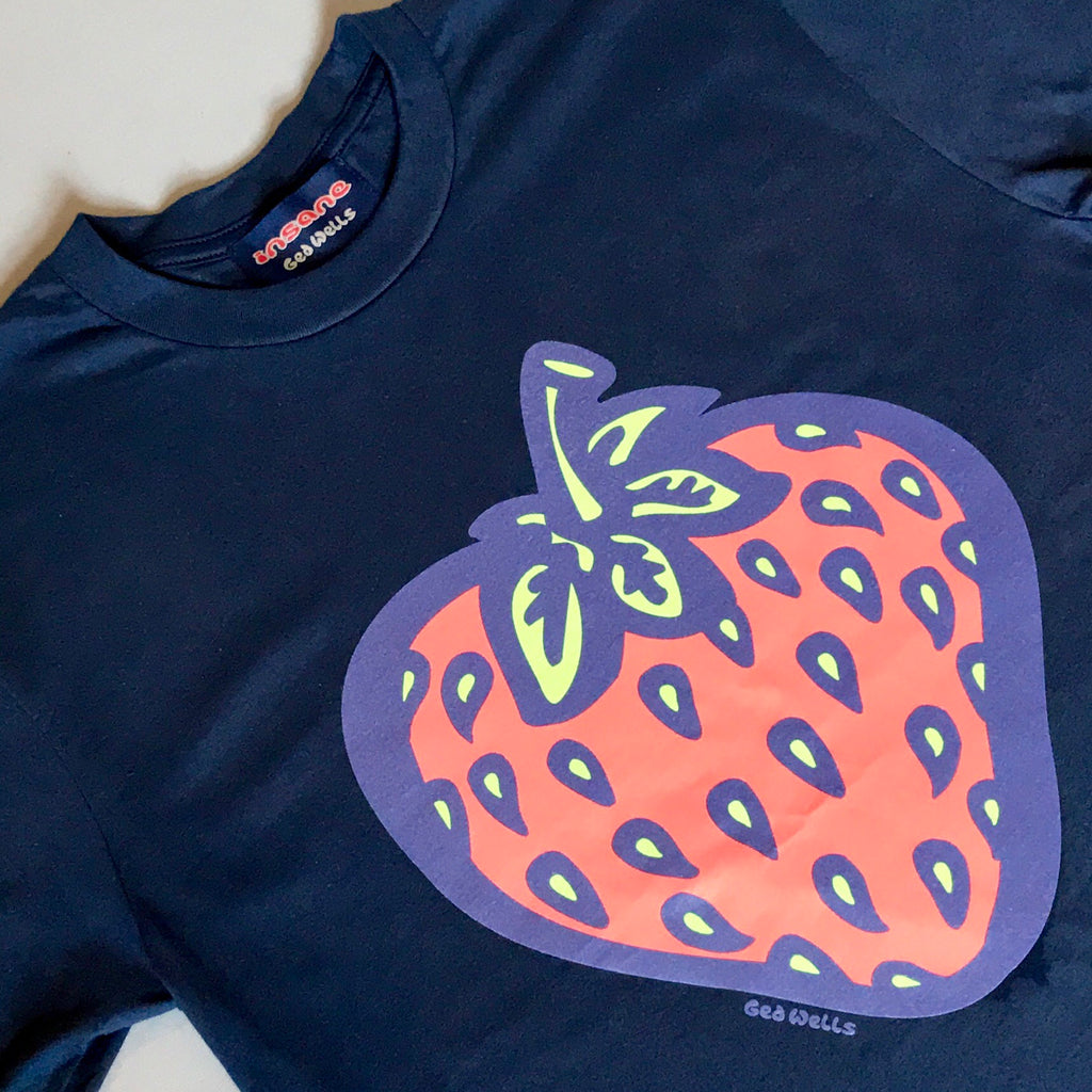 Insane Strawberry Navy T-Shirt