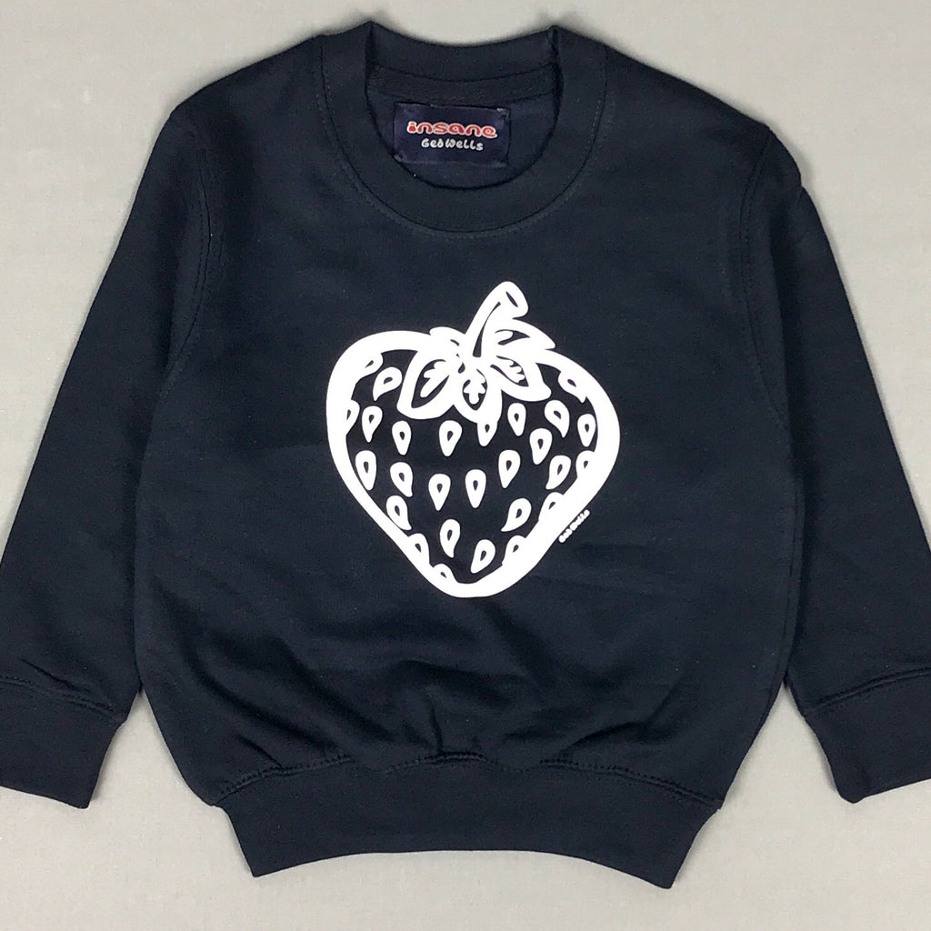 Kids Insane Strawberry Navy Crew Sweat