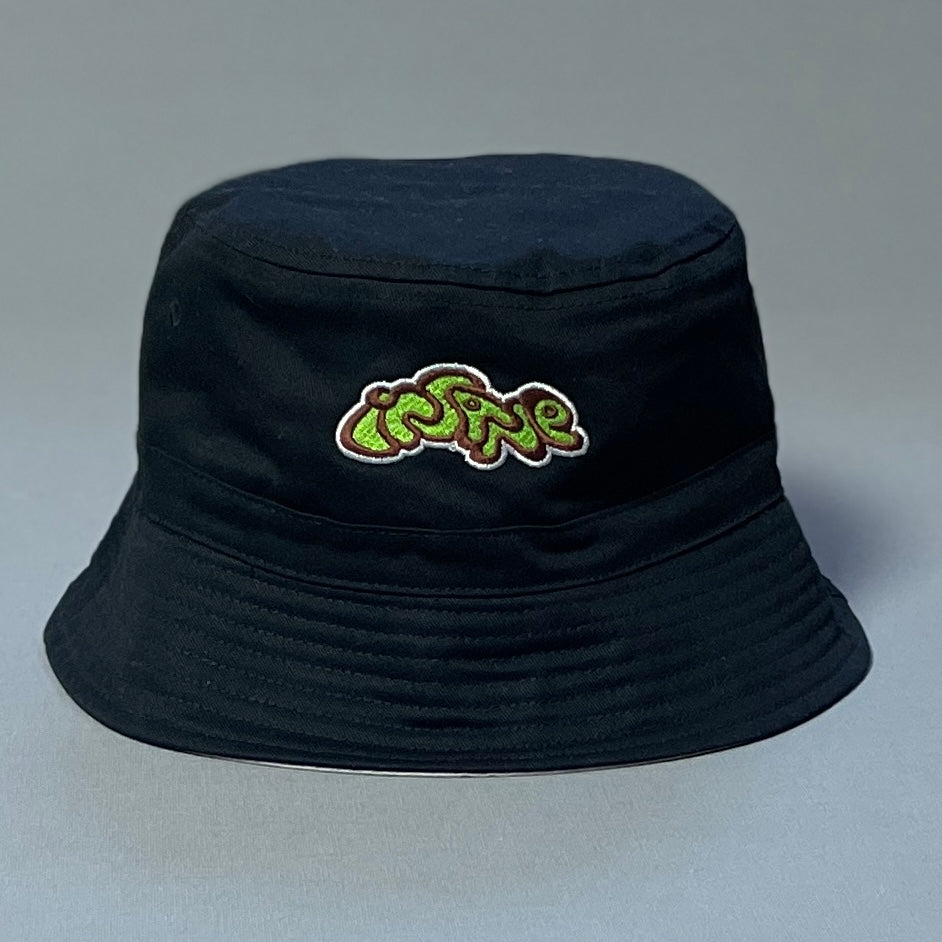 Insane Blob Logo Black Bucket Hat