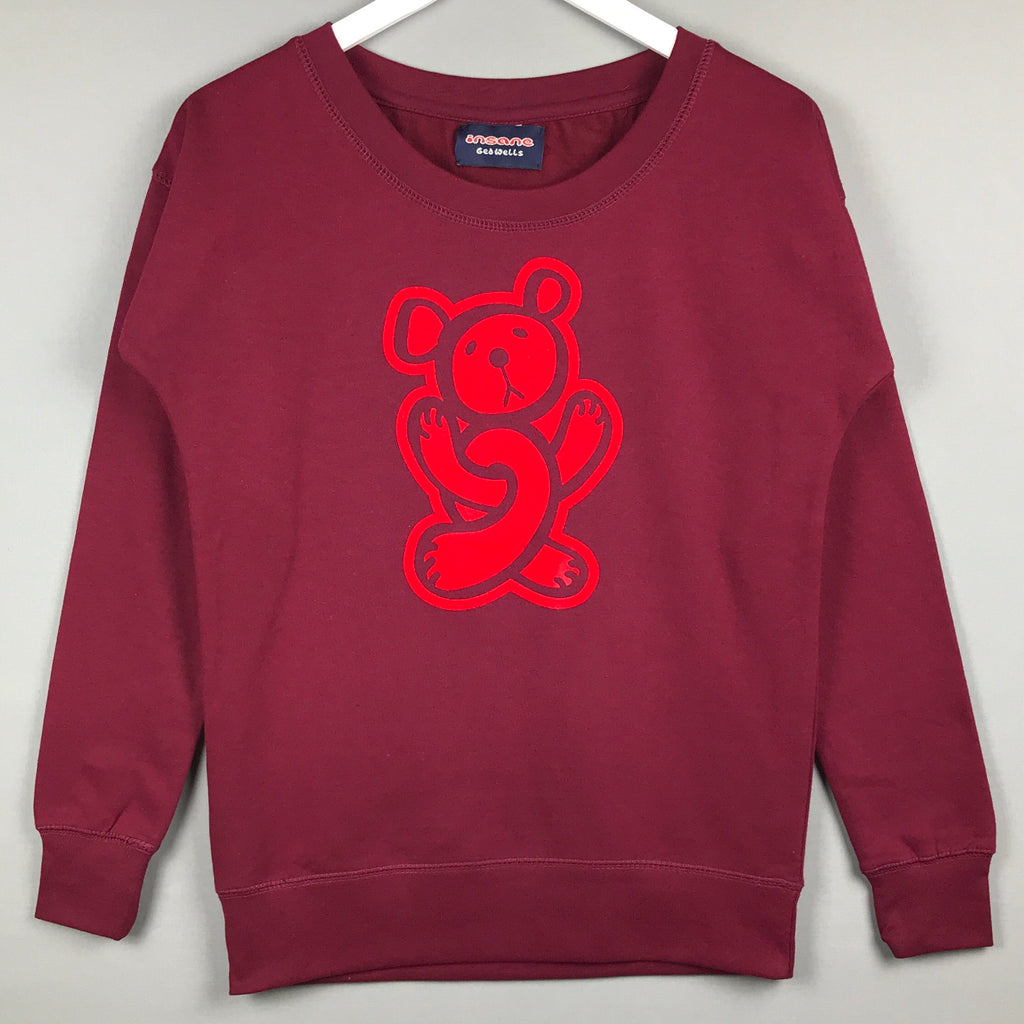 Insane Women's Twisted Teddy Burgundy Crew Sweatshirt