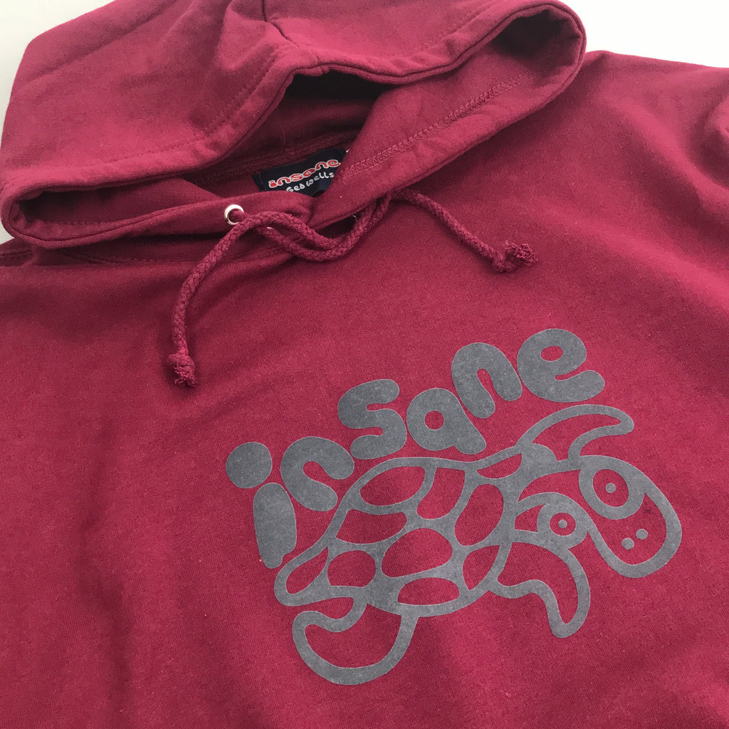 Insane Turtle Burgundy Hooded Sweat