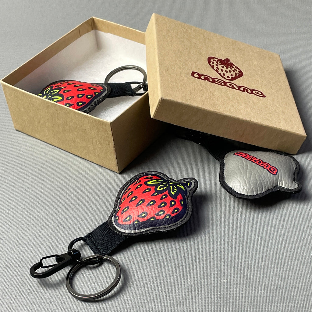 Insane Strawberry Vegan Leather Keyring