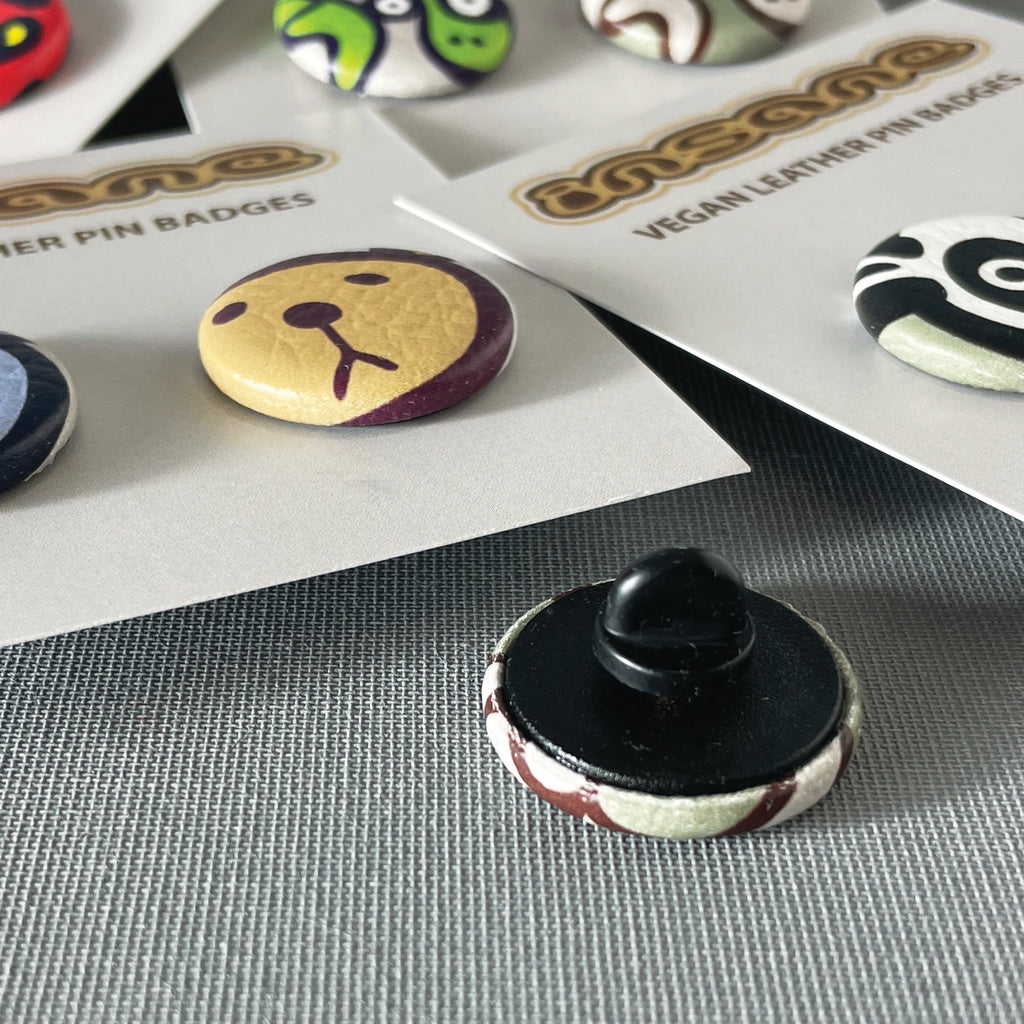 Insane Vegan Leather Pin Badges