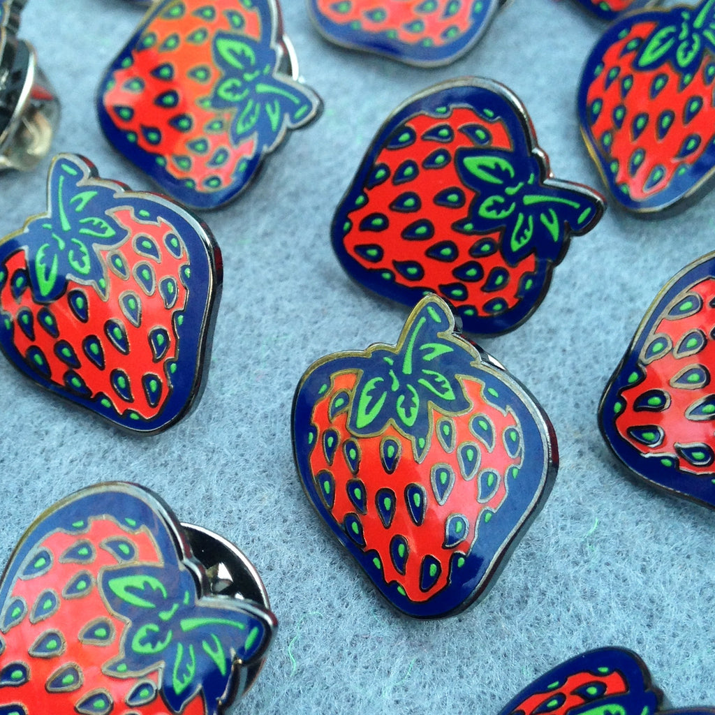 Insane Strawberry Enamel Badge